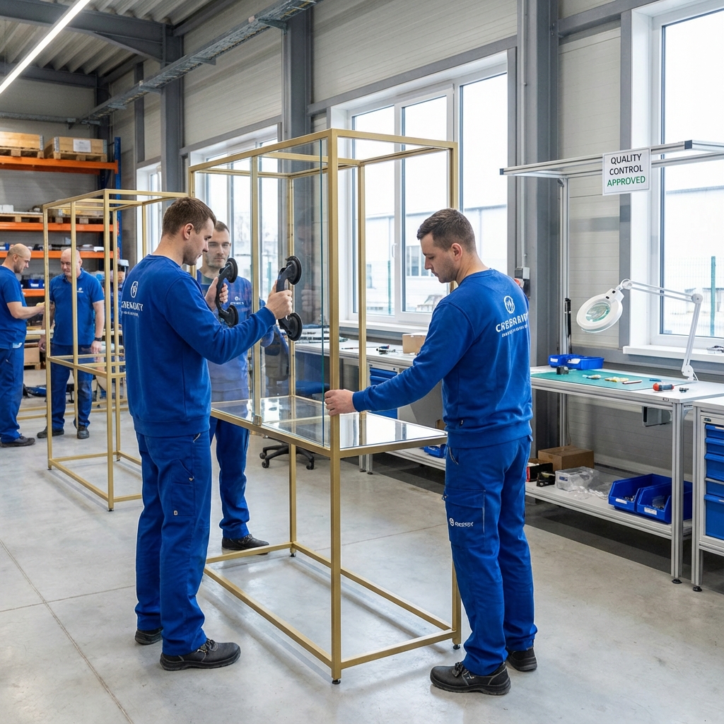 Custom jewelry cabinet manufacturing workshop