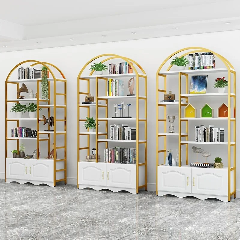 拱形化妝品展示架 - 金色框架美容店貨架單元 - Image 4