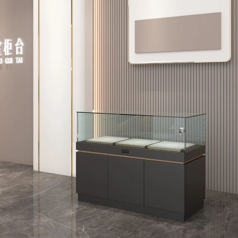 Modern Jewelry Store Display Cabinet - Glass Showcase Counter - Image 5