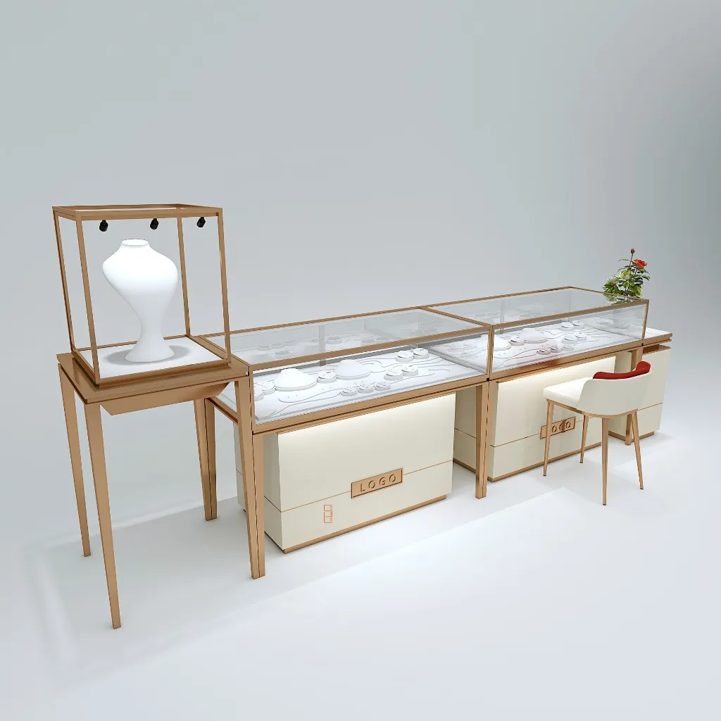 Retail Jewelry Display Cabinet - Glass Counter with LED Lighting - Image 2