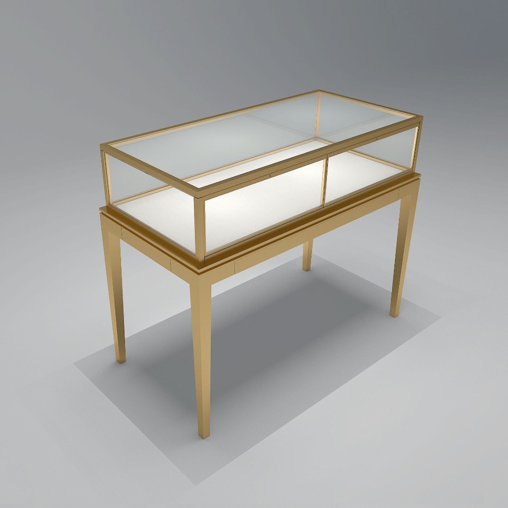 Luxus Gold Schmuckvitrine mit LED-Beleuchtung